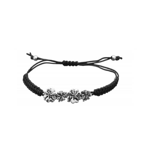 BRACCIALE LOOP QUADRIFOGLI NERO - RASPINI