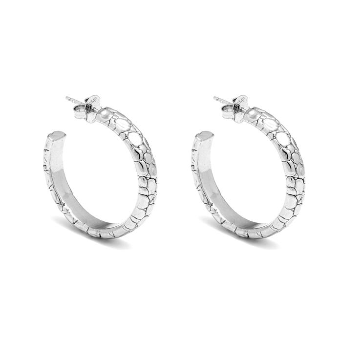 ORECCHINI CERCHIO MOON CROCODILE - RASPINI