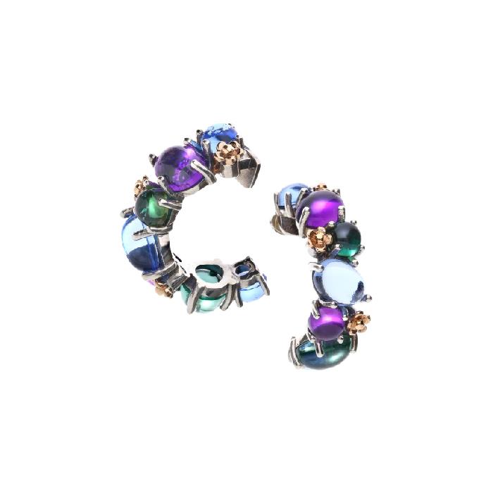 POSITANO - ORECCHINI IN ARGENTO, ORO 9 KT E QUARZI IDROTERMALI - DE NOBILI