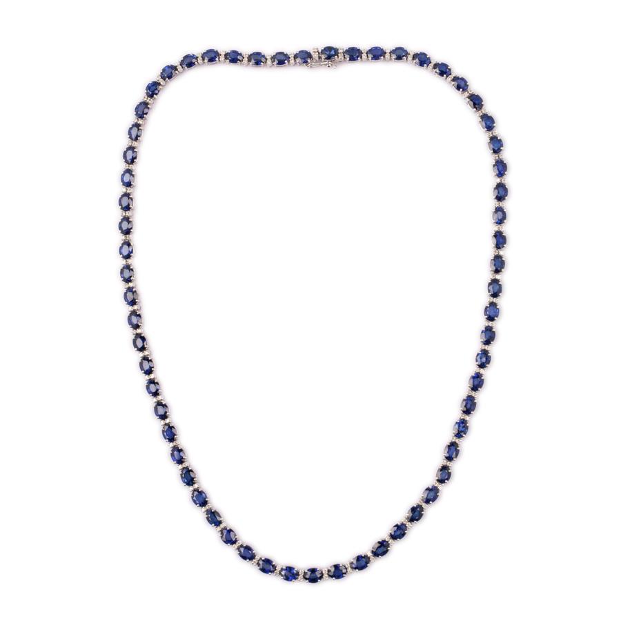 COLLANA ZAFFIRI CT. 2684 E DIAM. CT. 094 - CEDRO