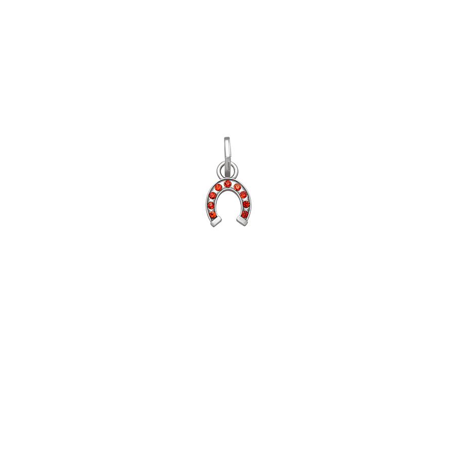 MINI CHARM FERRO DI CAVALLO CRYSTAL ROSSO - RASPINI