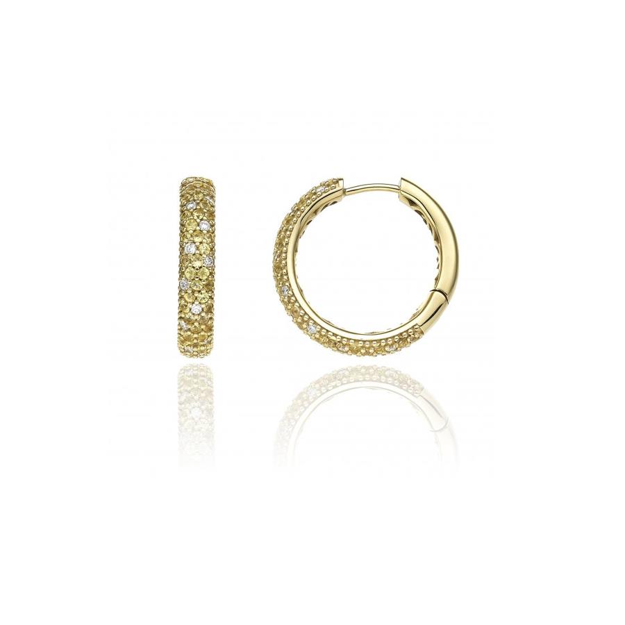 ORECCHINI STAR ORO GIALLO, ZAFFIRI GIALLI E DIAMANTI - CHIMENTO