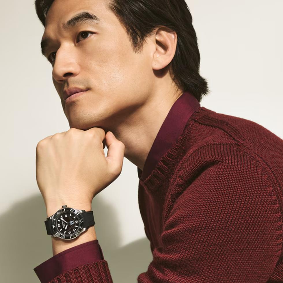 MONTBLANC 1858 ICE SEA AUTOMATICO CON DATA - CINTURINO CAUCCI&Ugrave; NERO - MONTBLANC