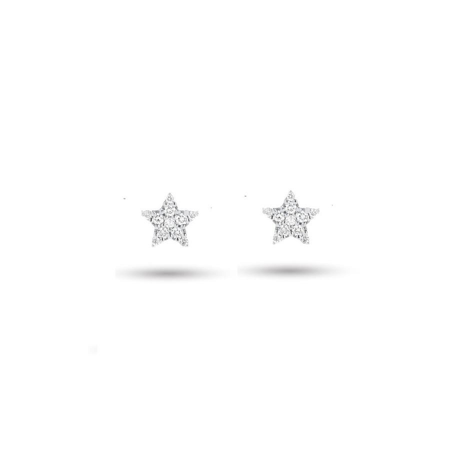 ORECCHINI STELLA ORO BIANCO DIAMANTI 0.11 - BUONOCORE