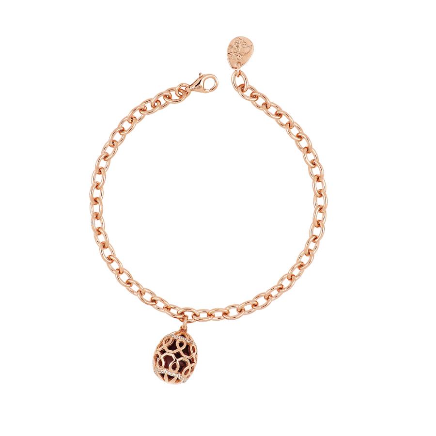 BRACCIALE ARGENTO ROSÈ E ZIRCONIA - ALEXANDRA - CON OVETTO E  - TSARS COLLECTION