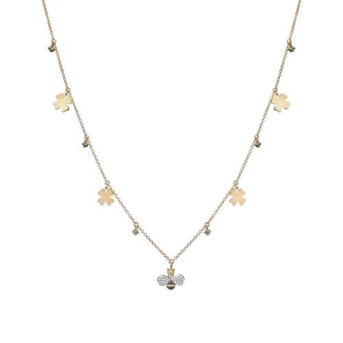 COLLANA APE CON ELEMENTI - W.DIA 0.10 - T.B.DIA 0.06 - ZAFF GIA 0.10 - GRAZ VERDE 0.10 - PIPPO PEREZ