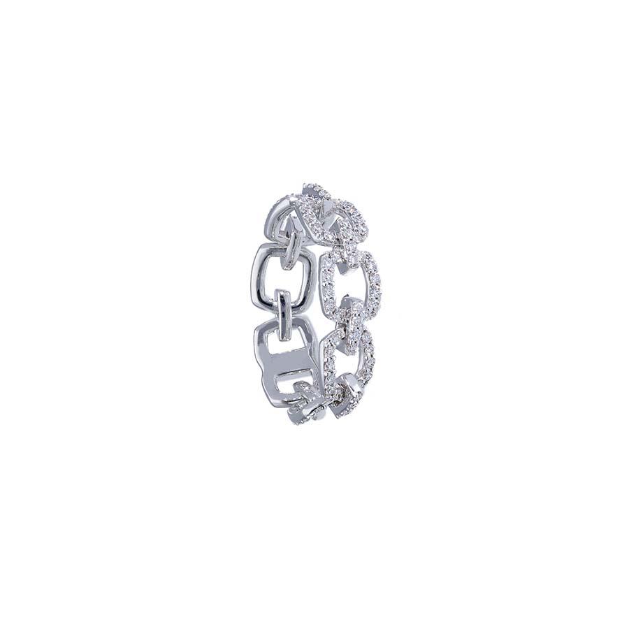 ANELLO MAGLIA ORO BIANCO DIAMANTI KT 0.79 - CEDRO