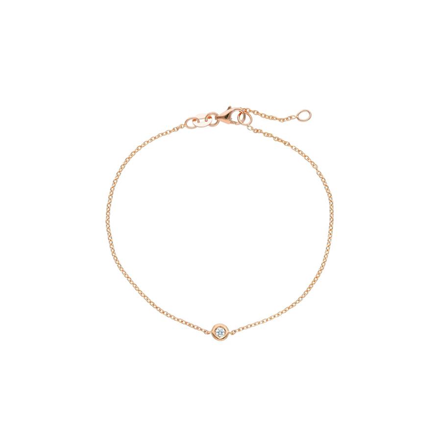 BRACCIALE ROLÒ ORO ROSA CON DIAMANTE KT 0.04 CASTONE BATTUTO - CEDRO