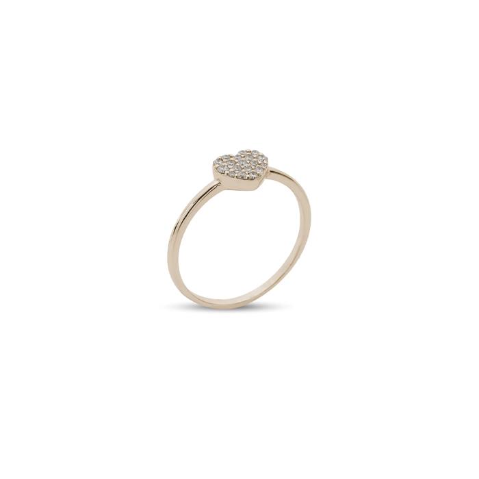 ANELLO ORO ROSA 18 KT CUORE PAVÈ DIAMANTI - GR 1.81 - KT 0.14 - BUONOCORE