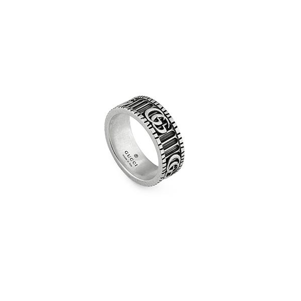 ANELLO CON DETTAGLIO GG IN ARGENTO MISURA 16 - GUCCI SILVER JEWELRY