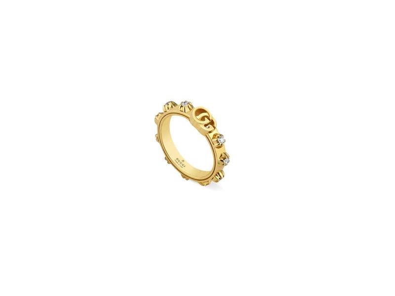 ANELLO IN ORO GIALLO RUNNING G CON DIAMANTI - MIS. 14 - GUCCI FINE JEWELRY