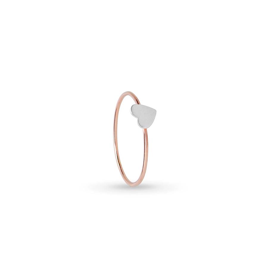 ANELLO CUPIDO AU 9 KT CON CUORE PICCOLO ARG. / MIS.14 - RUBINIA