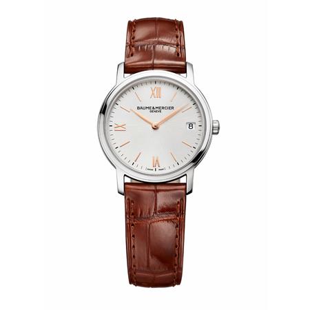 CLASSIMA 33 MM, QUARZO CASSA ACCIAIO E CINTURINO IN ALLIGATORE  - BAUME & MERCIER