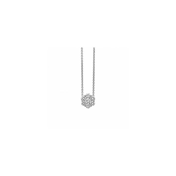 COLLANA ORO BIANCO MODELLO INVISIBILE. DIAM BRILLANTI KT 0.20 - GR 3.20 - GIORGIO VISCONTI