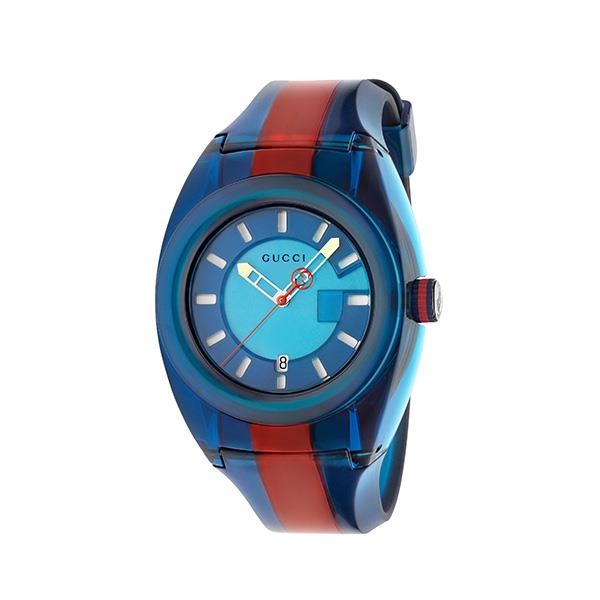 GUCCI SYNC XXL NYLON TRASPARENTE - BLU/ROSSO - GUCCI TIMEPIECES