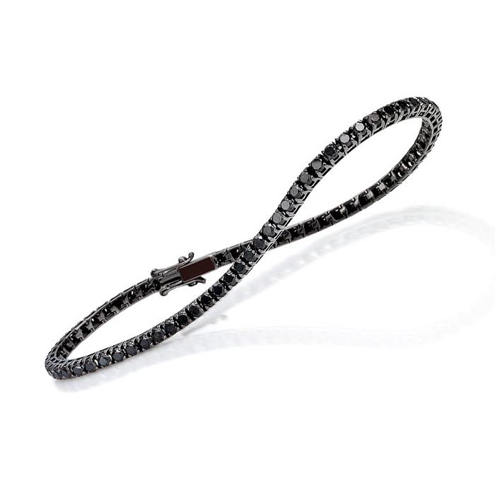 TENNIS COLOR ORO BRUNITO DIAMANTI NERI KT 2.40 - CM 19 - CRIERI