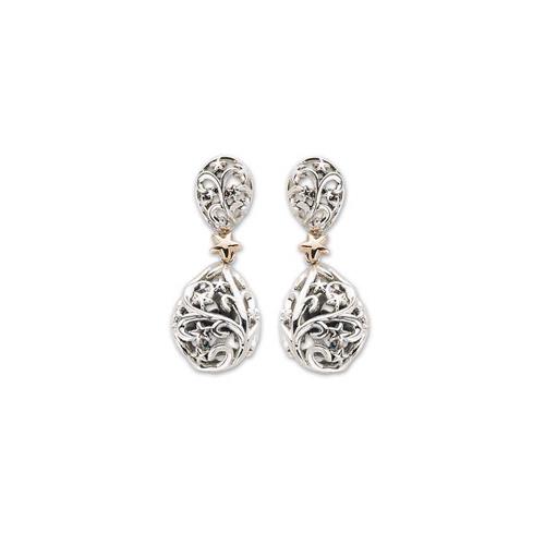 POLVERE DI STELLE - ORECCHINI GOCCE IN  ARGENTO ED ORO 9KT  - DE NOBILI