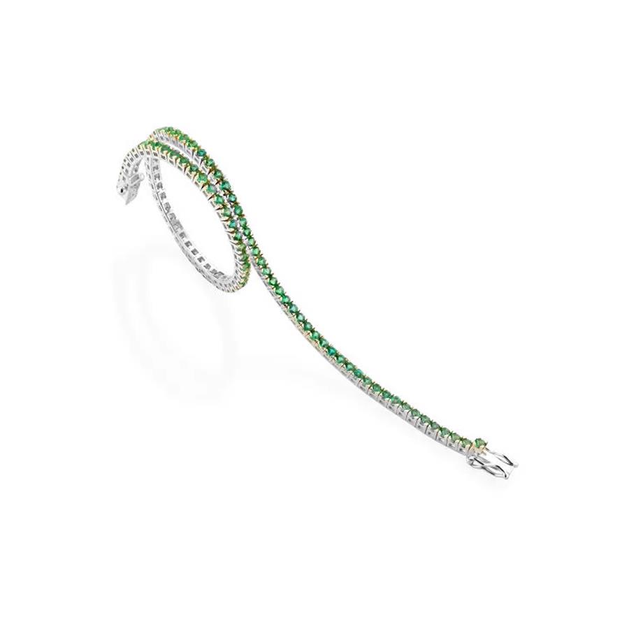 BRACCIALE TENNIS IN ORO BIANCO E SMERALDI - CM 16.50 - GR 5.32 - SMERALDI KT 1.15 - BUONOCORE