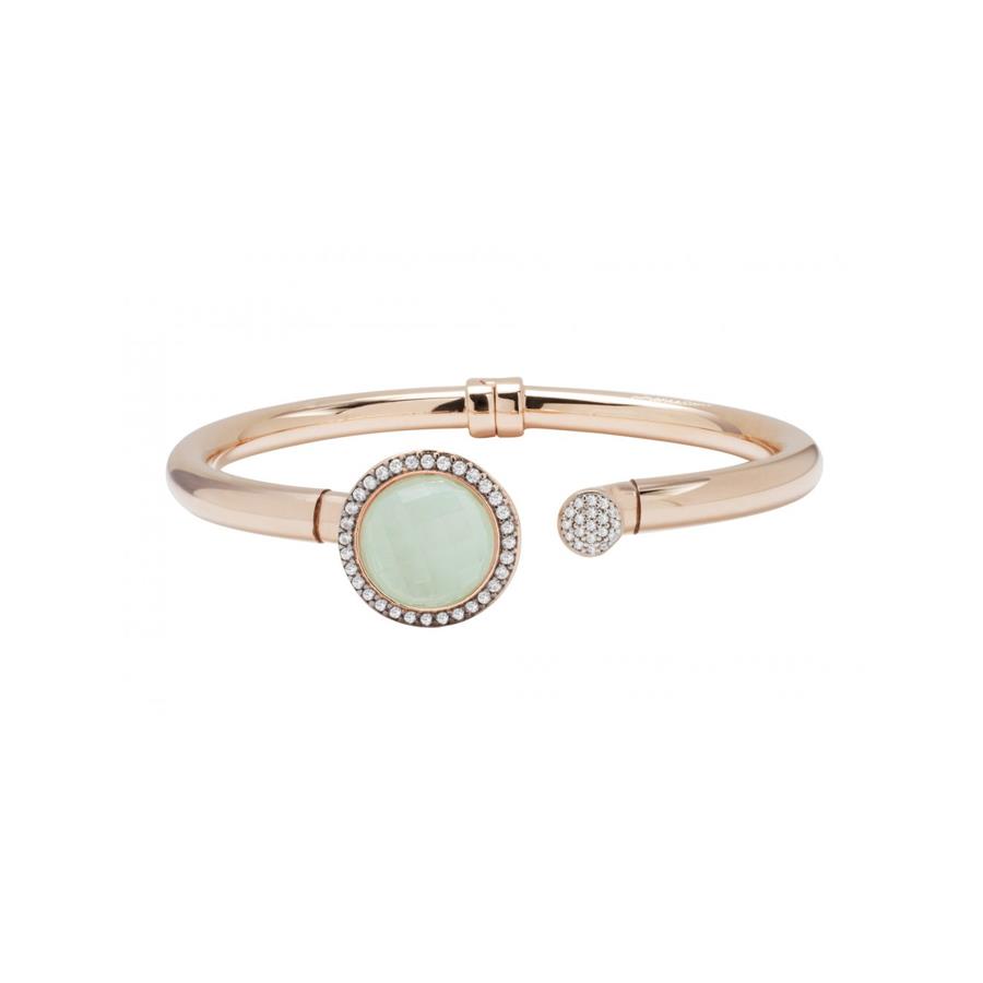 ROSE GOLD/AQUA DYED CHALCEDONY + WHITE CZ - BRONZALLURE