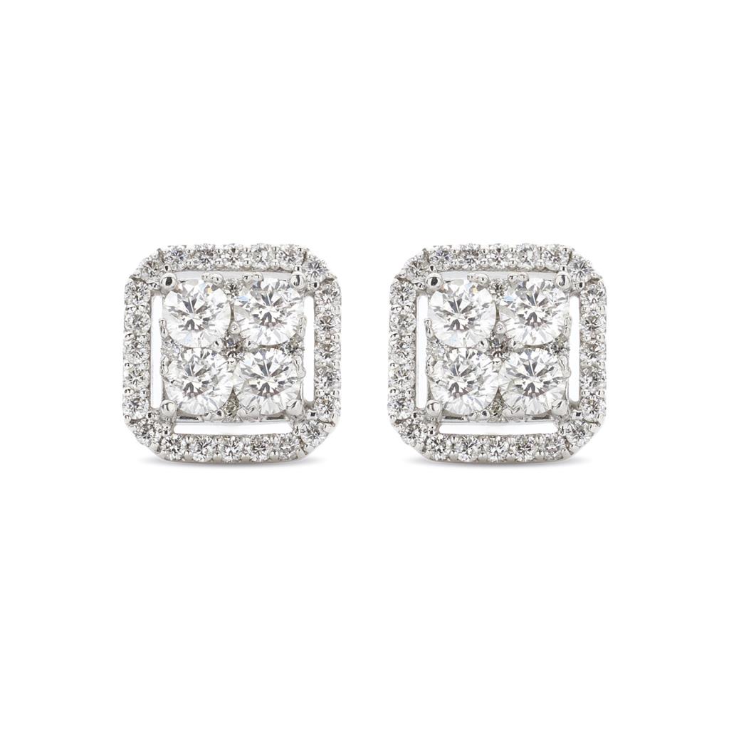 DOPPIO QUADRATO ORO BIANCO DIAMANTI 0.89 - BUONOCORE