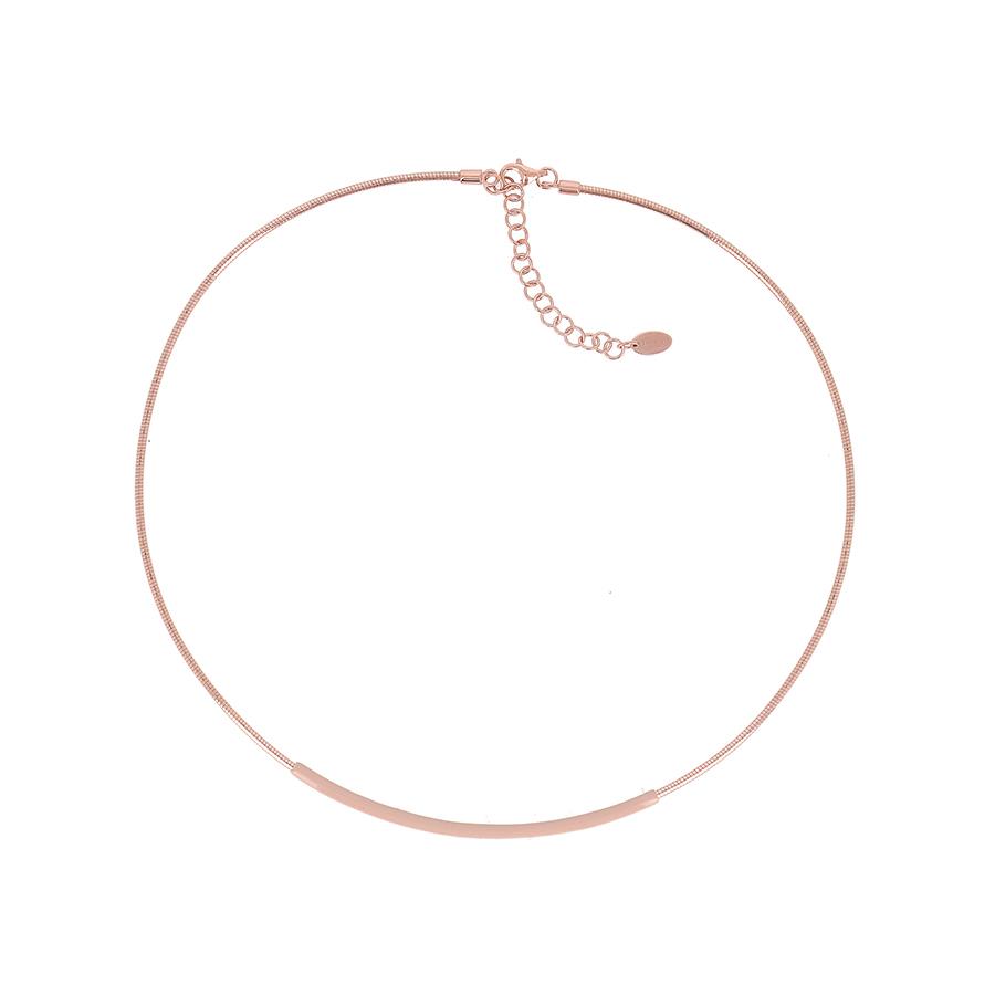 COLLANA CHOKER "BRIO" CUORE ROSA LUCIDO SMALTO ROSA MOUSSE CHIARO - PESAVENTO