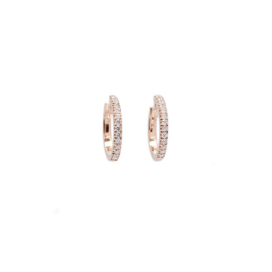 ORECCHINI CERCHI IN ORO ROSA CON DIAMANTI BROWN KT 0.20 - BUONOCORE