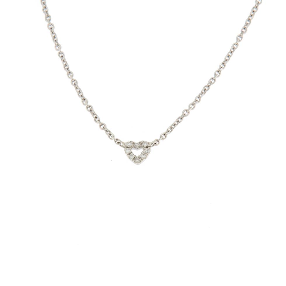 Collana modello Cuore mini in oro bianco con diamanti 0.03 G VS - GIORGIO VISCONTI