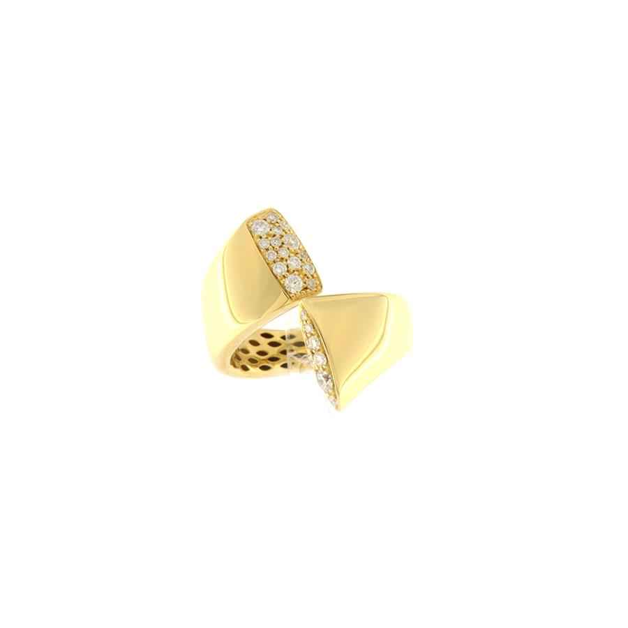 ANELLO ORO GIALLO CONTRARIE 1 GIRO - DIAMANTI 0.38 - ROTA & ROTA