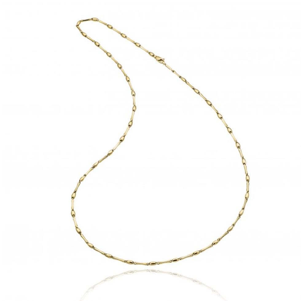 COLLANA BAMBOO+OVALI - ORO GIALLO CM 50 - CHIMENTO