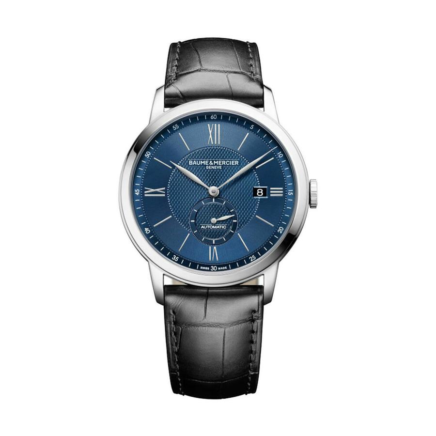 CLASSIMA ACCIAIO, AUTOMATICO PICCOLI SECONDI, CASSA 42MM, QUADRANTE BLUE, CINTURINO PELLE - BAUME & MERCIER