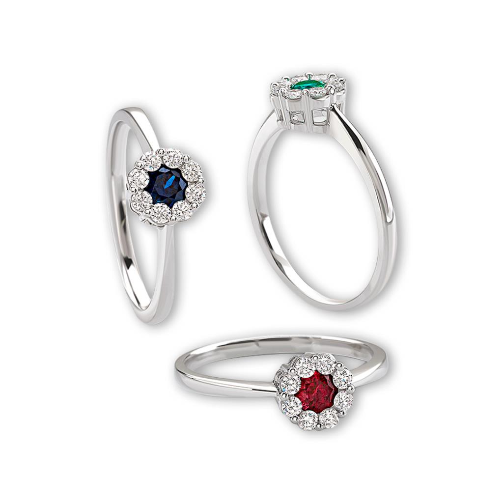 ANELLO TONDO ZAFFIRO NATURALE KT 0.30 + BRILL 0.24 - GIORGIO VISCONTI