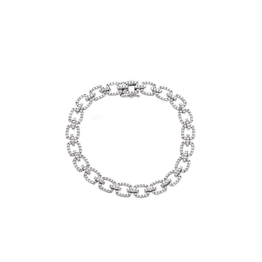 BRACCIALE ORO BIANCO MAGLIE PAV&Egrave; BRILL - KT TOT 2.56 - SONGA LJ