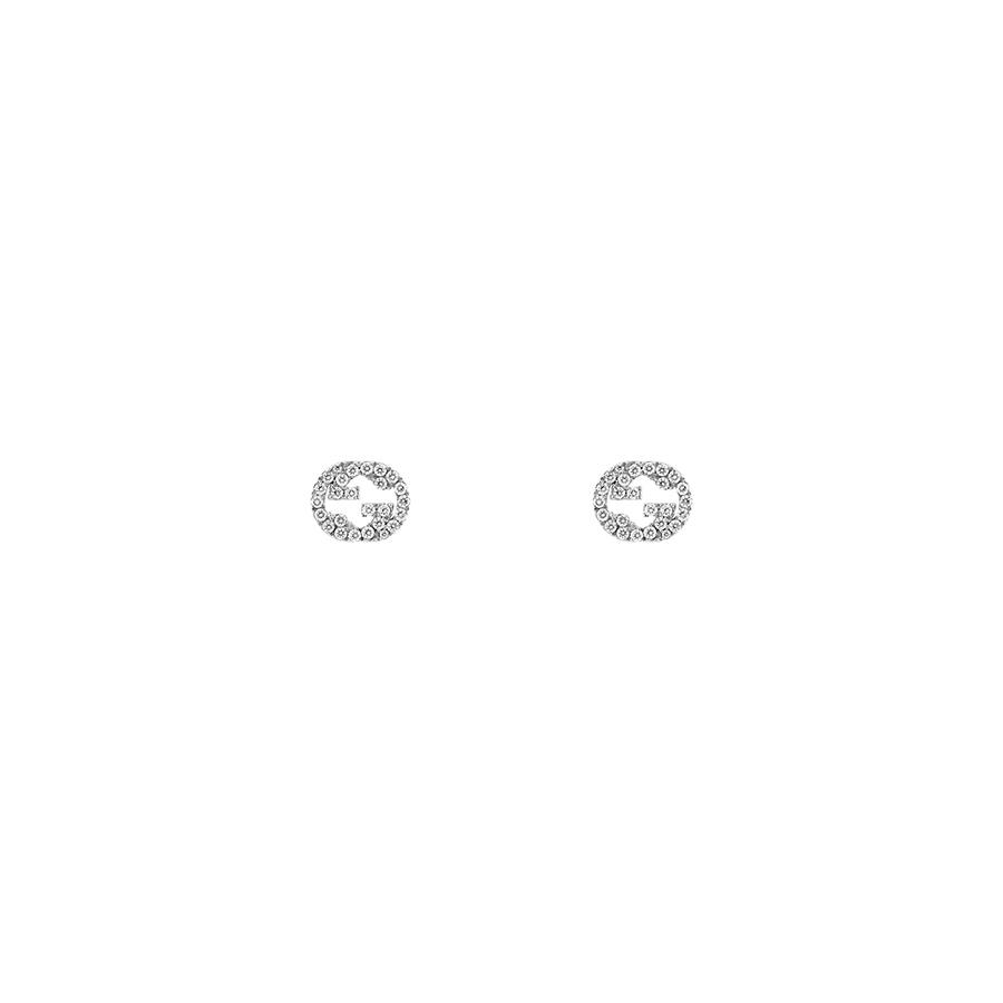 GUCCI INTERLOOCKING - ORECCHINI ORO BIANCO 18KT E DIAMANTI 0,38 - GUCCI FINE JEWELRY