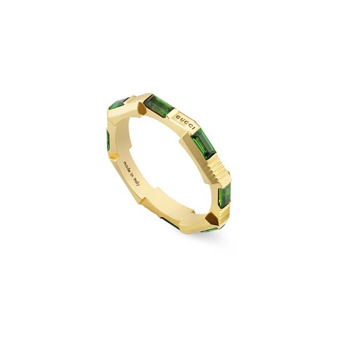 ANELLO LINK TO LOVE 3 MM ORO GIALLO CON BAGUETTE - MIS 12 - GUCCI FINE JEWELRY