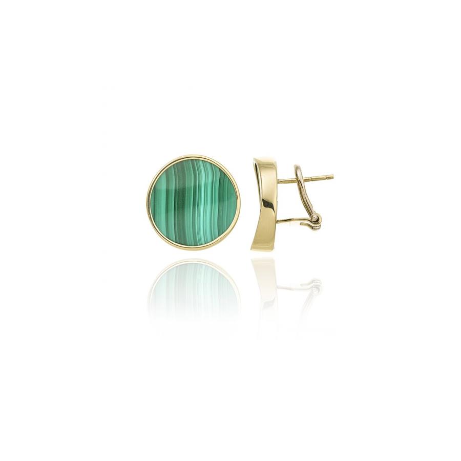 ORECCHINI MALACHITE - ARMILLAS GLOW CALEIDO . ORO GIALLO - CHIMENTO