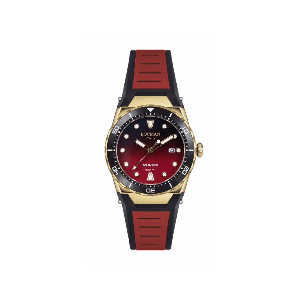 MARE 300 MT S.T. 40MM - QUADRANTE KRYG CINT. SILICONE ROSSO - LOCMAN