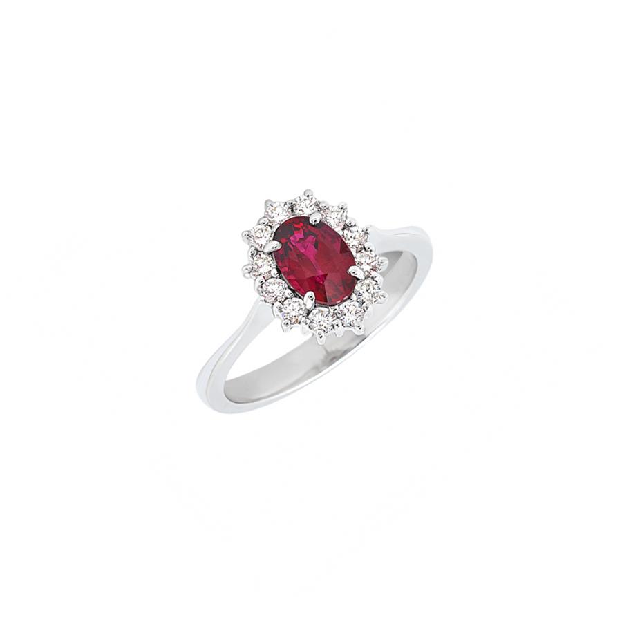 ANELLO GIRO CLASSICO CON RUBINO- RUB. 1.38 - BRIL 0.30 GVS - GR 3.30 - GIORGIO VISCONTI