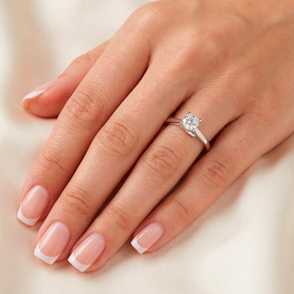 ANELLO SOLITARIO IN ORO BIANCO GR. 2.60 - BRILL. 0.50 CERT G VS - GIORGIO VISCONTI