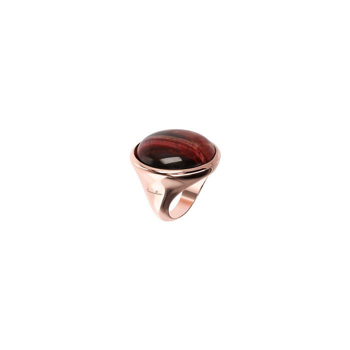 ANELLO CON PIETRA OCCHIO DI TIGRE ROSSO DELLA COLLEZIONE "INCANTO" - MIS 16 - BRONZALLURE