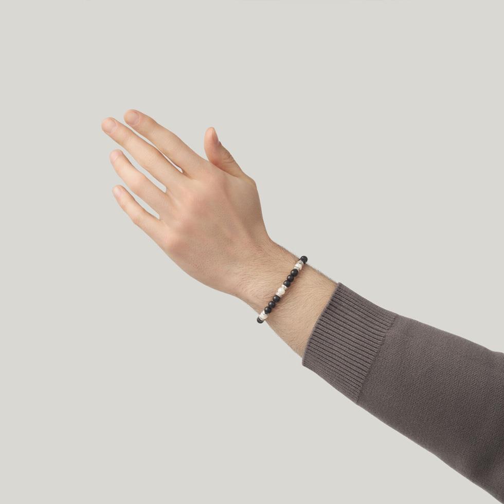 BRACCIALE TANGO GRAFITE E PERLE CM 22 - RASPINI