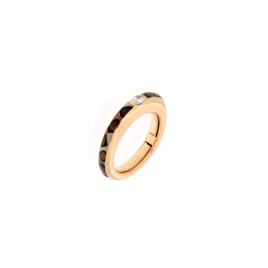 ANELLO ORO G 7,56 SMALTO CAMOUFLAGE - DIAMANTI CTS G 0,15V - TITANIO G 0,01 - ADOLFO COURRIER