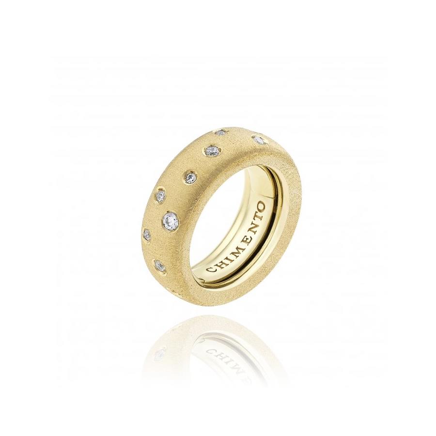 ANELLO BRIO ORO GIALLO SABBIATO CON DIAM 0.44 G VS - CHIMENTO