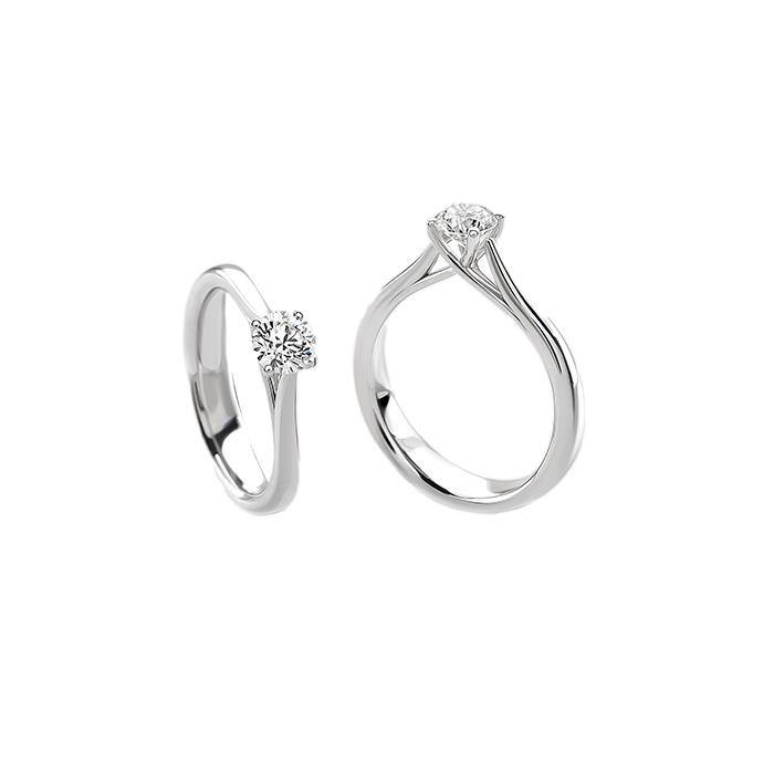 ANELLO SOLITARIO IN ORO BIANCO GR 4.80 - BRILL 0.61 - GIORGIO VISCONTI