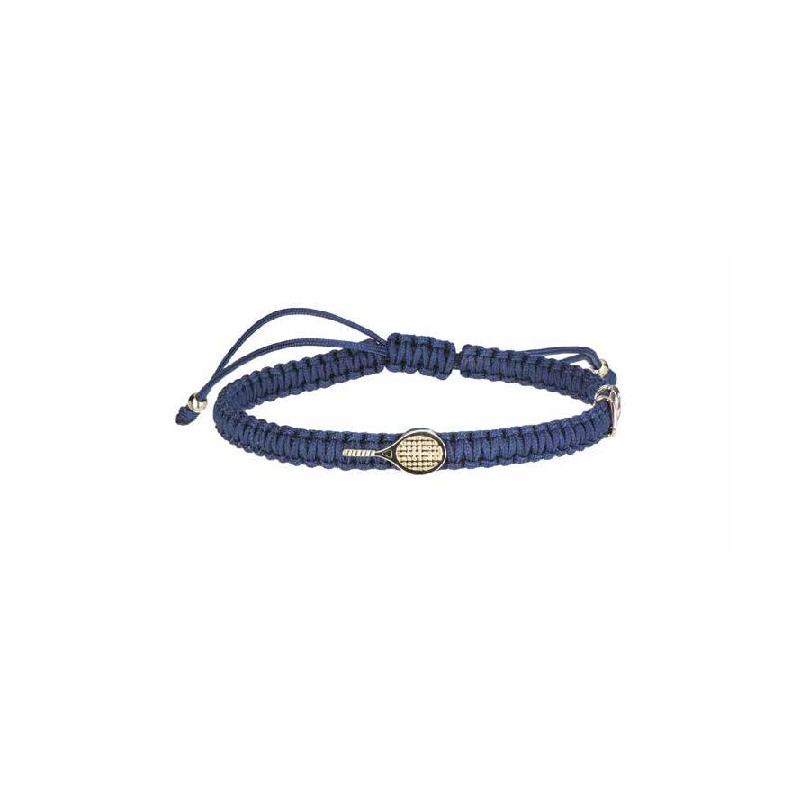 BRACCIALE IN ORO 18 KT E CORDURA NAUTICA CON SOGGETTO TENNIS IN ORO 18 KT - CONCORDIA