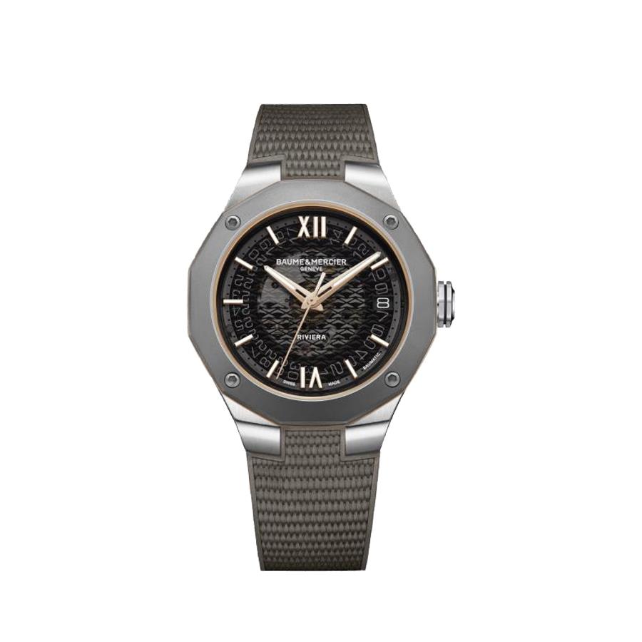 RIVIERA BAUMATIC, ACCIAIO TITANIO CINTURINO CAUCIÙ - BAUME & MERCIER