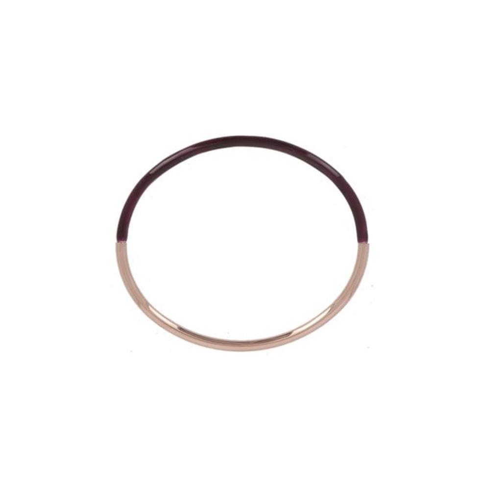 ANELLO "BRIO" RETTANGOLARE ROSA LUCIDO SMALTO BORDEAUX - PESAVENTO
