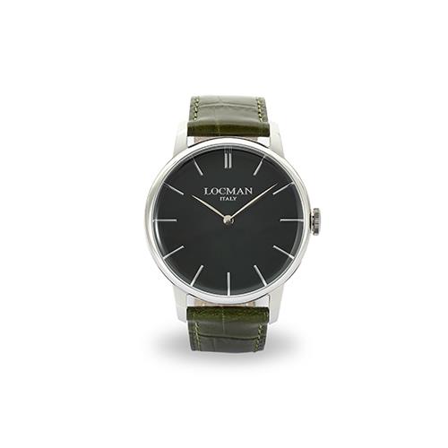 1960 SOLO TEMPO ACCIAIO CINTURINO PELLE E QUADRANTE VERDE  - LOCMAN