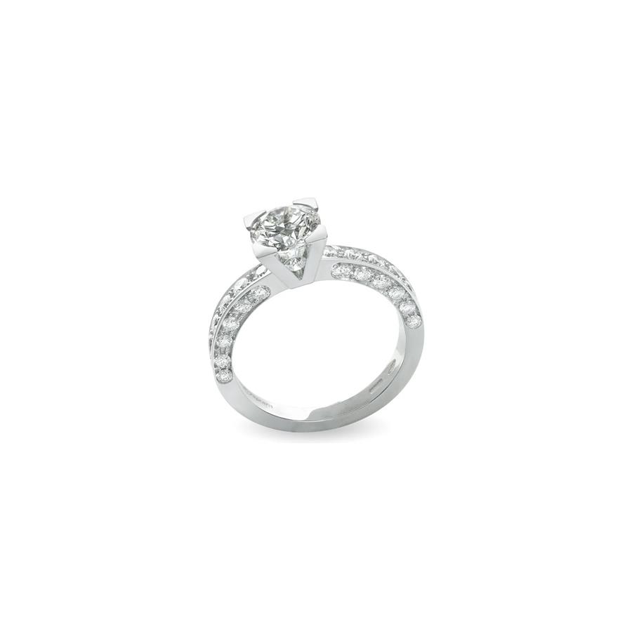 ANELLO IN ORO BIANCO  GR 4.7 - G IF 0.77 - CENTRO 0.51 CERTIFICATO GIA n.5146818412 - GIORGIO VISCONTI