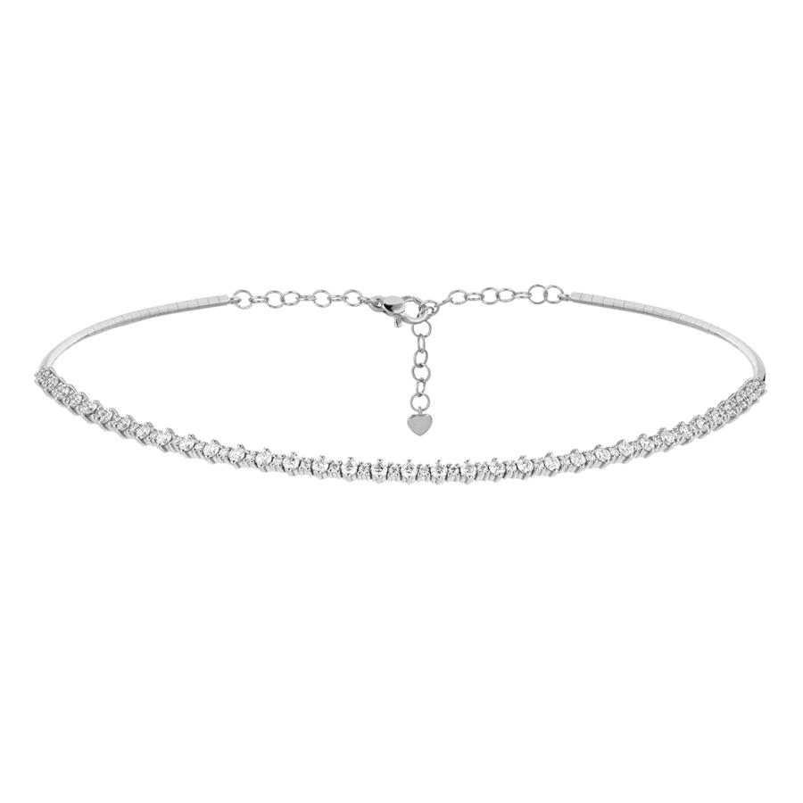 Choker in oro bianco con anima in titanio e diamanti naturali ct 2.47 - gr 15.00 - BUONOCORE