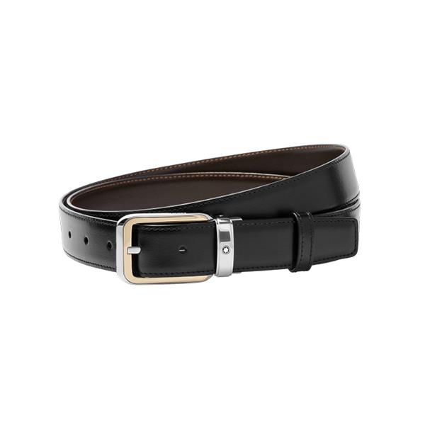 CINTURA ELEGANTE NERA/MARRONE REVERSIBILE CUT-TO-SIZE - MONTBLANC